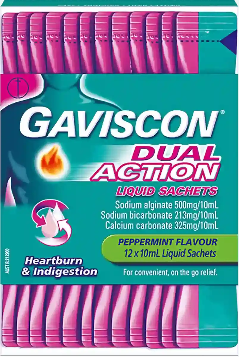 Gaviscon Dual Action Peppermint Liquid Sachets