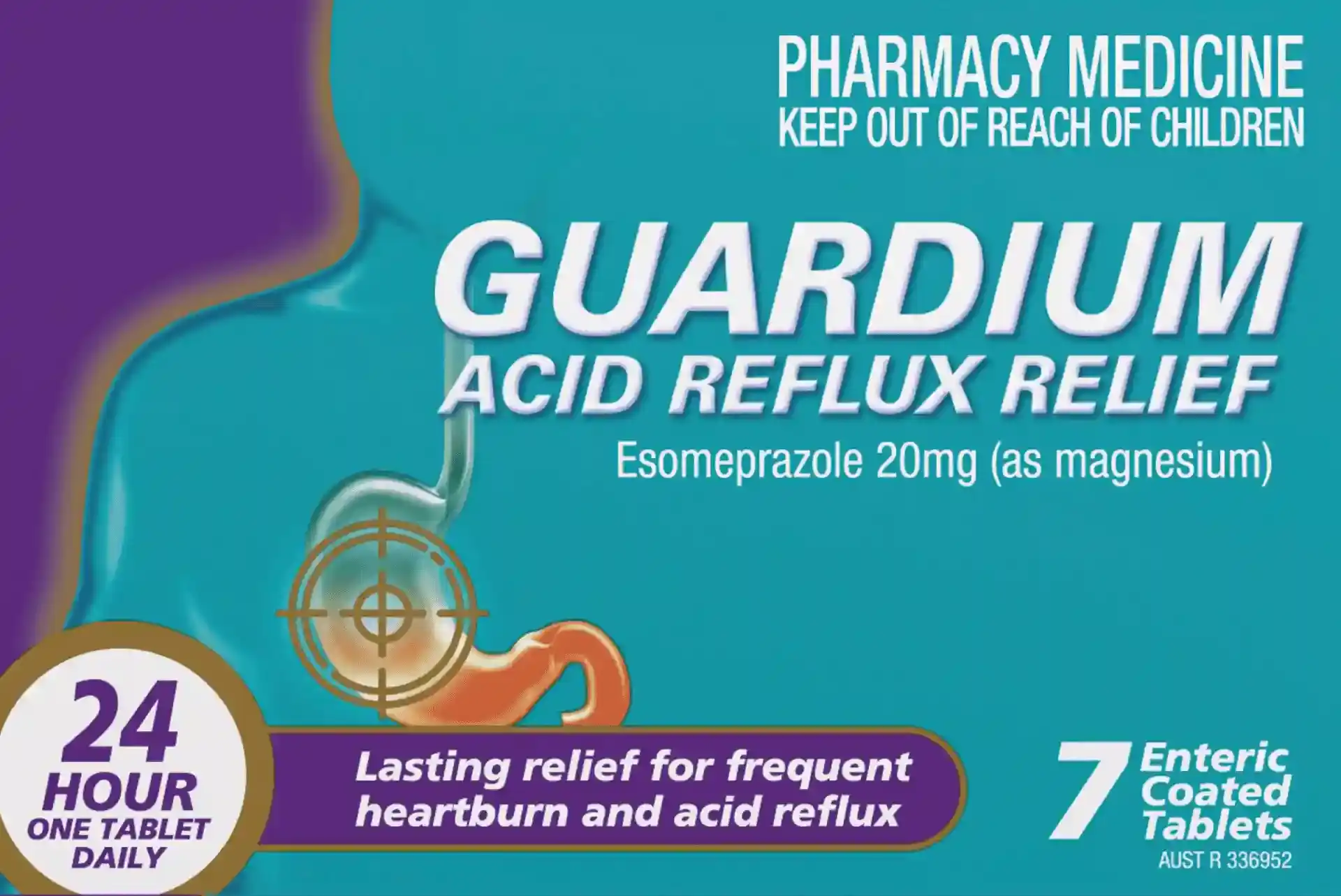 Guardium Acid Reflux Relief Esomeprazole (20 mg) Tablets 7 Pack